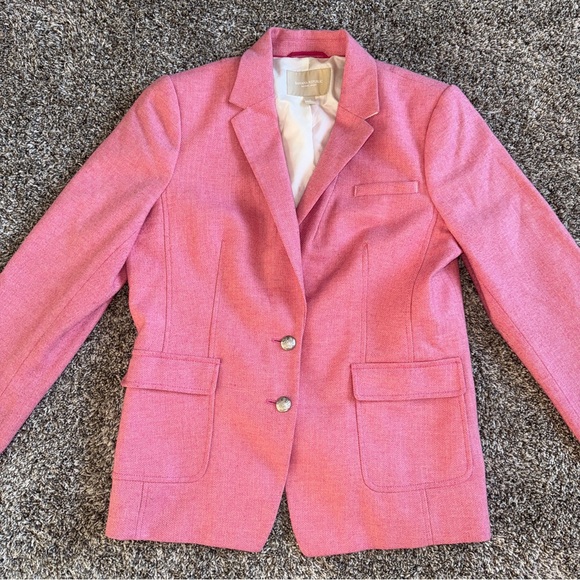 Banana Republic Women's Pink Wool Blend Jacket Blazer Size 14 - Picture 3 of 8
